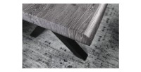 Table de salle à manger RIVET – Rectangulaire 200 cm – Bois gris et métal noir
