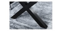 Table de salle à manger RIVET – Rectangulaire 200 cm – Bois gris et métal noir
