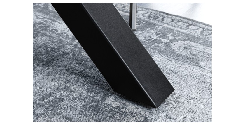 Table de salle à manger RIVET – Rectangulaire 200 cm – Bois gris et métal noir