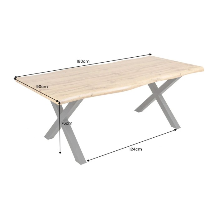 Table RIVET – Rettangolare 180 cm – Legno e metallo – Stile industriale