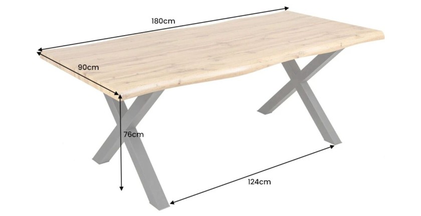Table RIVET – Rectangulaire 180 cm – Bois et métal – Style industriel