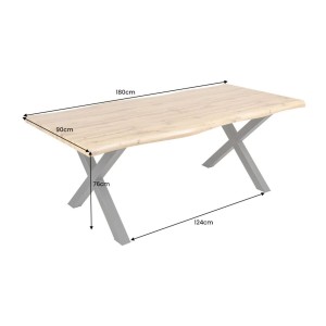 Table RIVET bois 180cm dimensions