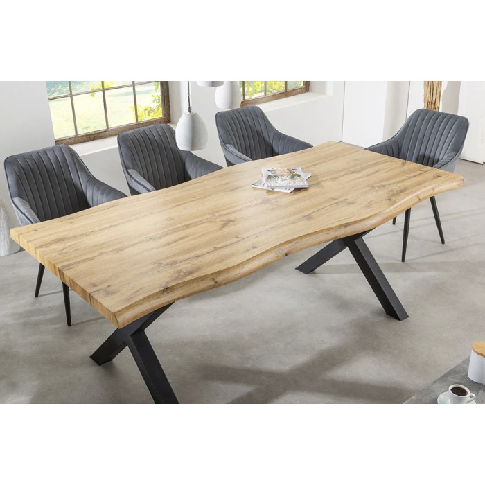 Table RIVET bois 180cm décor 3D