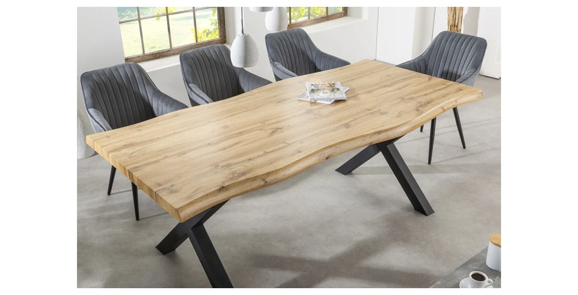 Table RIVET bois 180cm décor 3D