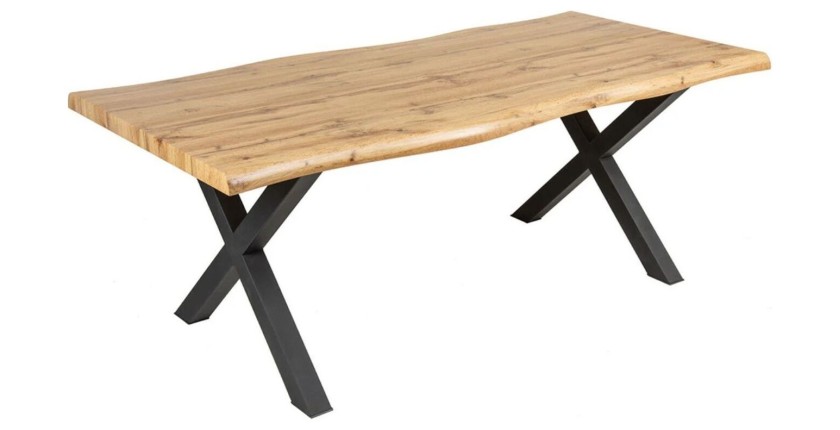 Table RIVET – Rectangulaire 180 cm – Bois et métal – Style industriel