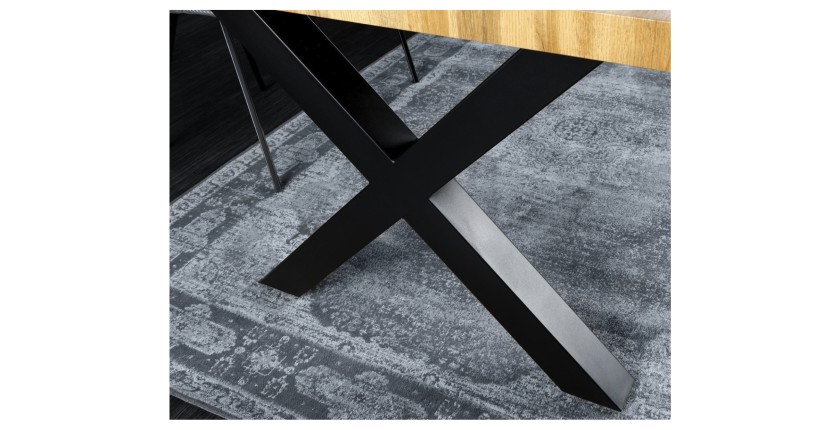 Table RIVET – Rectangulaire 180 cm – Bois et métal – Style industriel