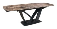 Table de salle à manger AZURA – Extensible 180 à 260 cm – Effet marbre taupe – Design contemporain