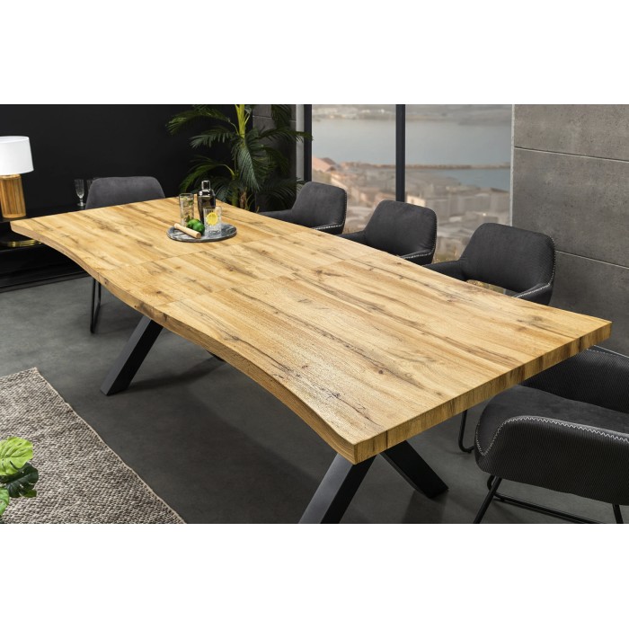 Table RIVET bois extensible 220cm avec extension vu de haut