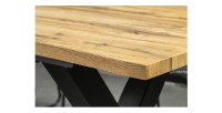 Table de salle à manger RIVET extensible jusqu'à 220 cm – Bois et métal noir – Style industriel