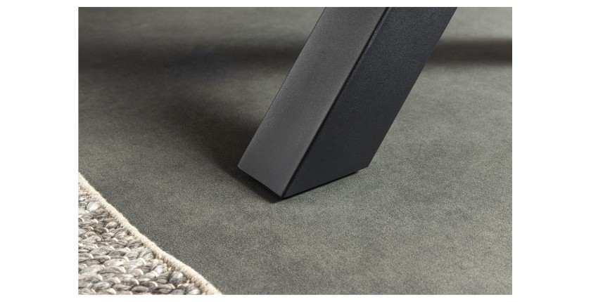 Table de salle à manger RIVET extensible jusqu'à 220 cm – Bois et métal noir – Style industriel