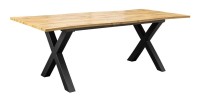 Table de salle à manger RIVET extensible jusqu'à 220 cm – Bois et métal noir – Style industriel