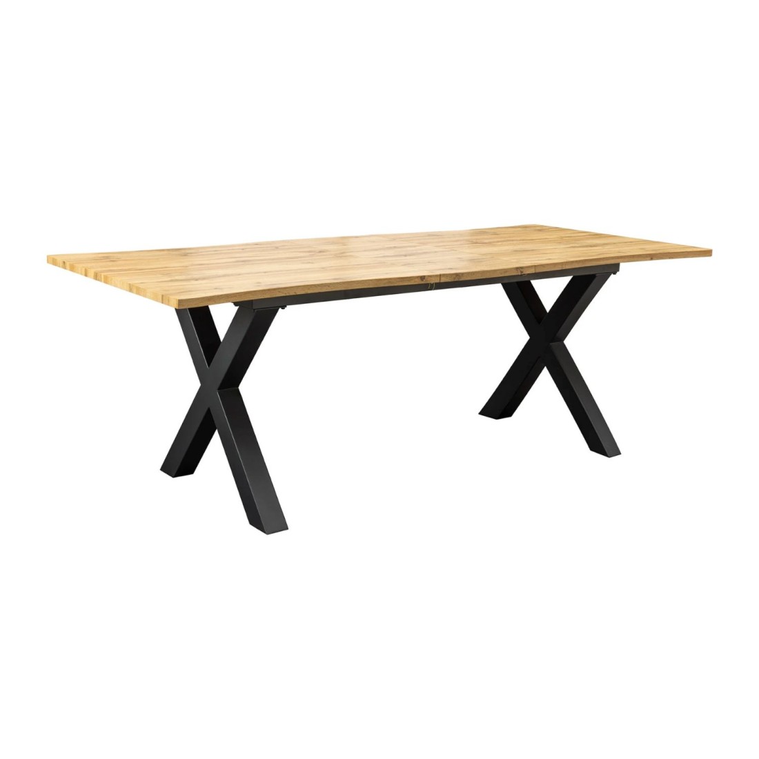 Table de salle à manger RIVET extensible jusqu'à 220 cm – Bois et métal noir – Style industriel