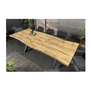 Table de salle à manger RIVET – Extensible 160 à 200 cm – Bois et métal noir – Style industriel