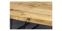 Table de salle à manger RIVET – Extensible 160 à 200 cm – Bois et métal noir – Style industriel