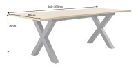 Table RIVET bois extensible 200cm dimensions