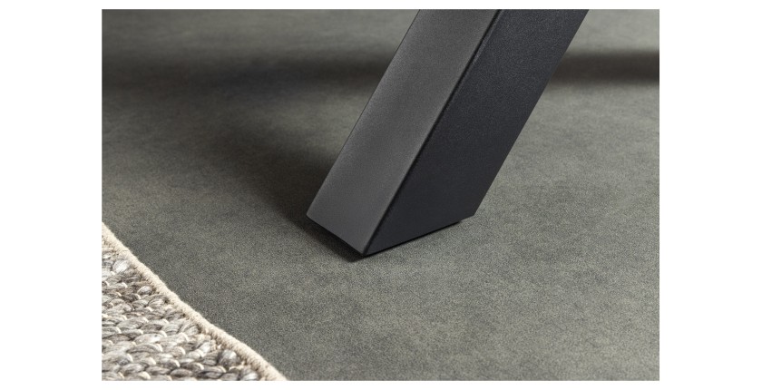Table de salle à manger RIVET – Extensible 160 à 200 cm – Bois et métal noir – Style industriel