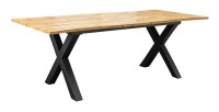 Table de salle à manger RIVET – Extensible 160 à 200 cm – Bois et métal noir – Style industriel