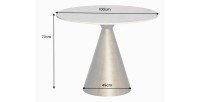 Table ronde SOLEA – Marbre blanc et pied or – Chic et moderne