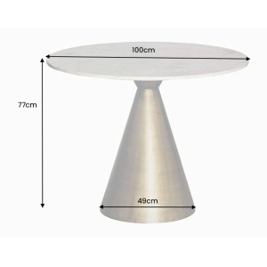 Table ronde SOLEA – Marbre blanc et pied or – Chic et moderne