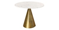 Table ronde SOLEA – Marbre blanc et pied or – Chic et moderne
