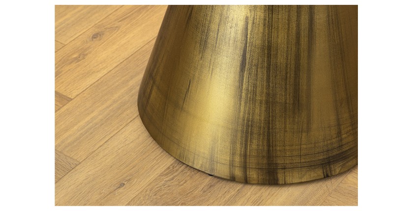 Table ronde SOLEA – Marbre blanc et pied or – Chic et moderne
