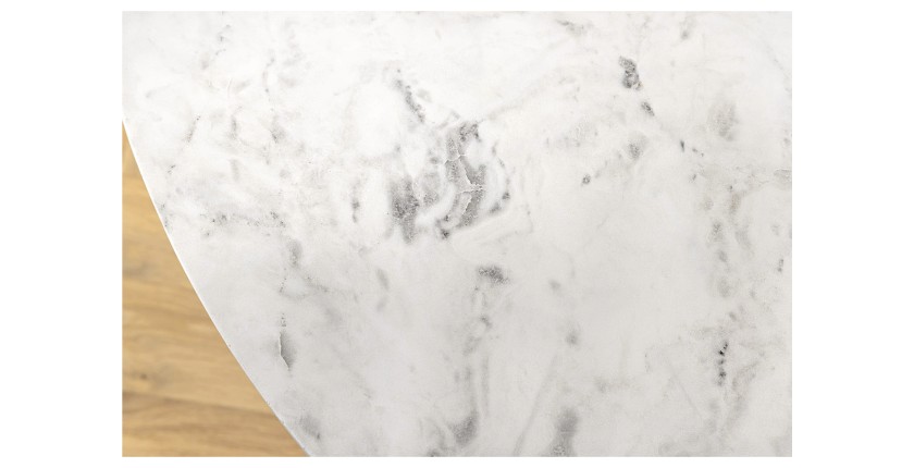 Table ronde SOLEA – Marbre blanc et pied or – Chic et moderne