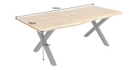 Table de salle à manger RIVET – Rectangulaire 200 cm – Bois et métal – Style industriel