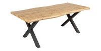 Table de salle à manger RIVET – Rectangulaire 200 cm – Bois et métal – Style industriel