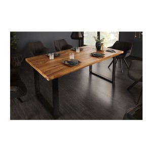 Table LODEN – Rectangulaire 160 cm – Bois Sheesham et métal – Style industriel