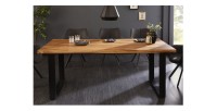 Table LODEN – Rectangulaire 160 cm – Bois Sheesham et métal – Style industriel