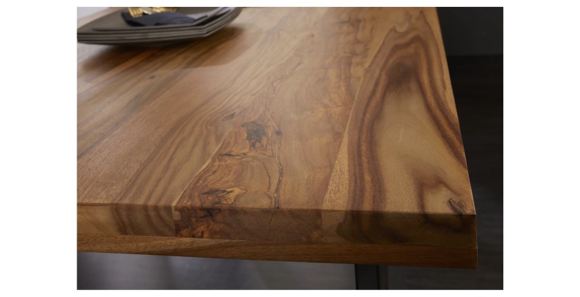 Table LODEN – Rectangulaire 160 cm – Bois Sheesham et métal – Style industriel