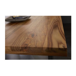 Table LODEN – Rectangulaire 160 cm – Bois Sheesham et métal – Style industriel