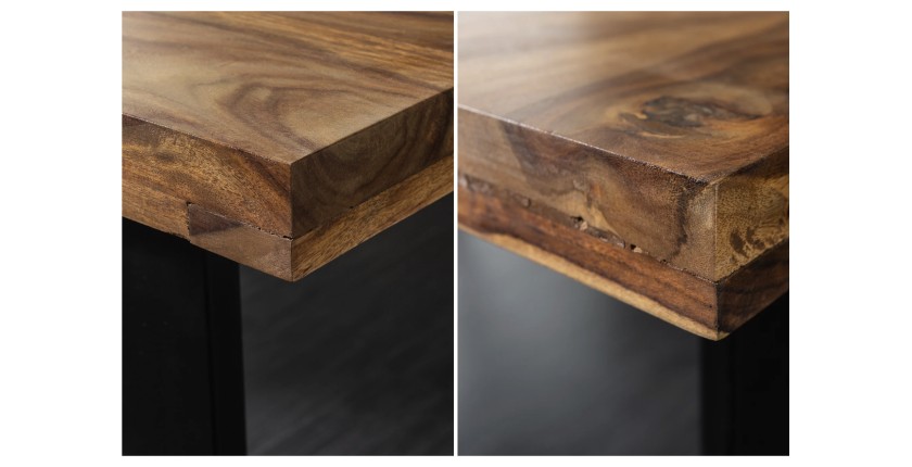 Table LODEN – Rectangulaire 160 cm – Bois Sheesham et métal – Style industriel