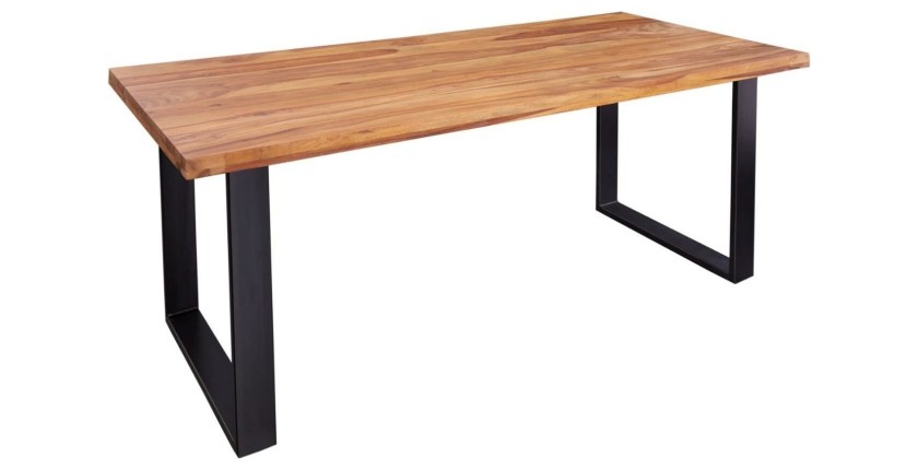 Table LODEN – Rectangulaire 160 cm – Bois Sheesham et métal – Style industriel