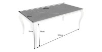 Table VELENA – Rectangulaire 180 cm – Plateau pierre frittée et acier chromé – Style baroque