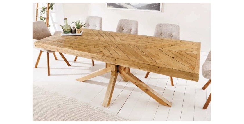 Table LOVARK – Rectangulaire 160 cm – Bois massif de pin – Style rustique