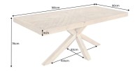 Table LOVARK – Rectangulaire 160 cm – Bois massif de pin – Style rustique