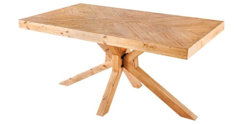 Table LOVARK – Rectangulaire 160 cm – Bois massif de pin – Style rustique