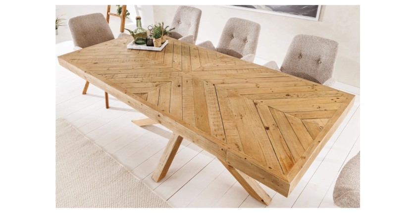 Table de salle à manger LOVARK – Rectangulaire 200 cm – Bois massif de pin
