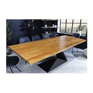 Table ARKAYA – Rectangulaire 200 cm – Bois massif et métal – Style industriel
