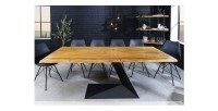 Table ARKAYA – Rectangulaire 200 cm – Bois massif et métal – Style industriel