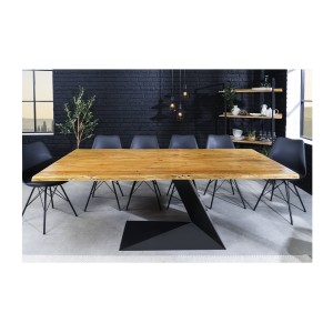 Table ARKAYA – Rectangulaire 200 cm – Bois massif et métal – Style industriel