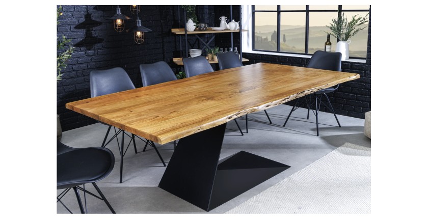 Table ARKAYA – Rectangulaire 200 cm – Bois massif et métal – Style industriel