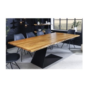 Table ARKAYA – Rectangulaire 200 cm – Bois massif et métal – Style industriel
