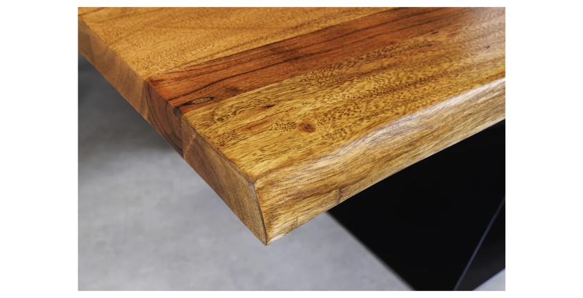 Table ARKAYA – Rectangulaire 200 cm – Bois massif et métal – Style industriel