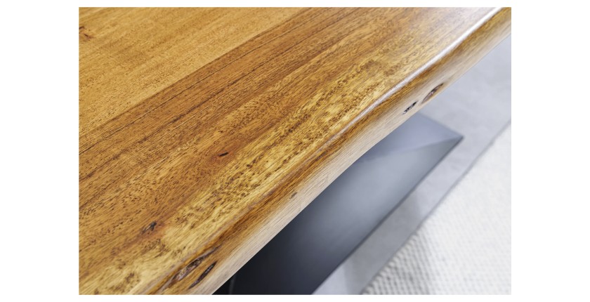 Table ARKAYA – Rectangulaire 200 cm – Bois massif et métal – Style industriel