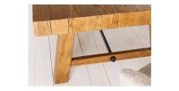 Table de salle à manger RANCHO – Rectangulaire 300 cm – Bois massif de pin recyclé et métal – Style rustique