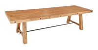 Table de salle à manger RANCHO – Rectangulaire 300 cm – Bois massif de pin recyclé et métal – Style rustique