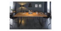 Table LODEN bois foncé vu de face