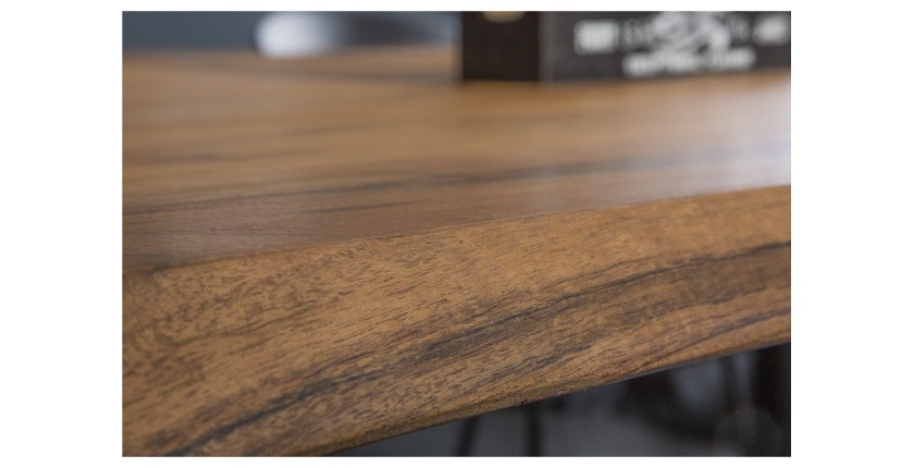 Table de salle à manger ARKAYA – Bois massif d’acacia et métal – Style industriel